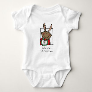 Body Premier Noël du bébé en teint foncé personnalisé