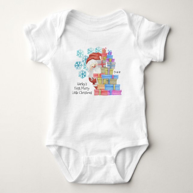 Body Premier Noël personnalisé Père Noël et cadeaux (Devant)