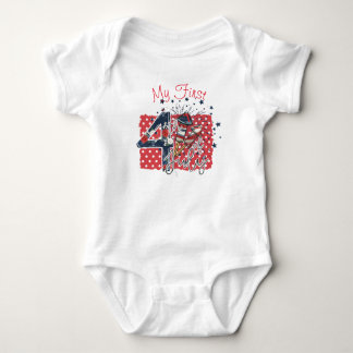 Body Premier T-shirt blanc 4 juillet bébé