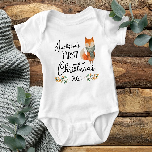 Body Première Aquarelle de Noël Cute Fox (Créateur téléchargé)