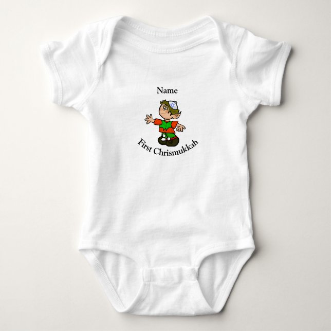 Body Première chemise bébé Chrismukkah Personnaliser (Devant)