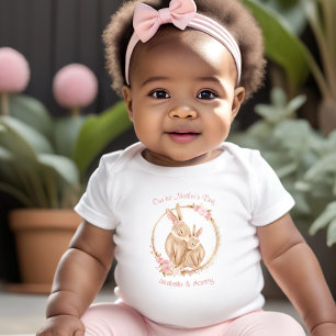 Body Première Fête des Mères Mignonne Lapin Rose Nom de
