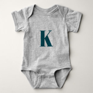 Body Première lettre   Teal Monogram Modern Stylish Coo