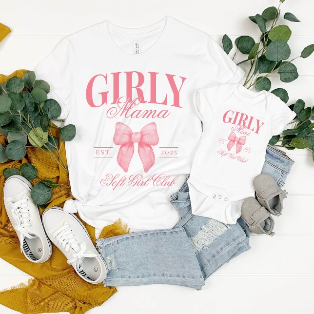 Body Preppy Coquette Personnalisée Girly Mama Mini rose (Créateur téléchargé)