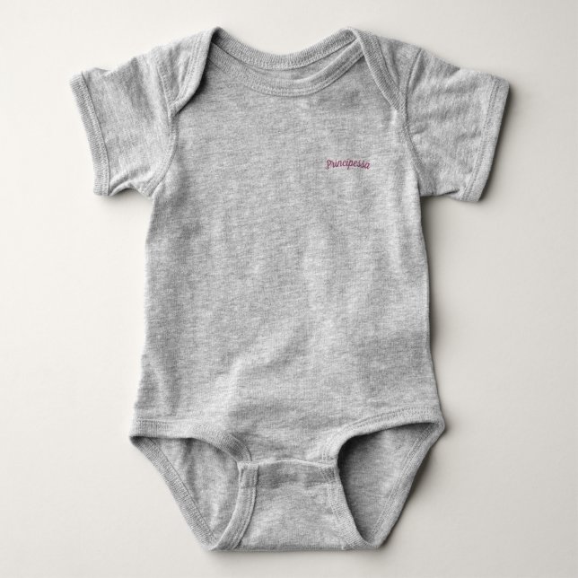 Body Principessa / Princesse Baby Girl Bodysuit, Gris (Devant)