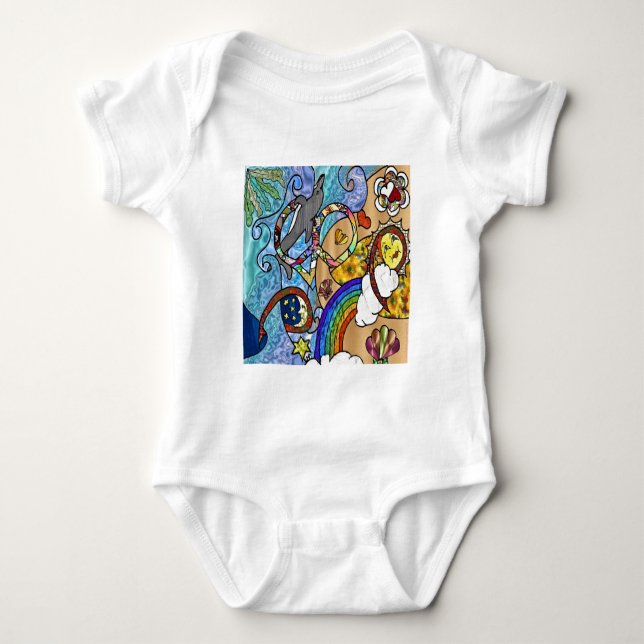 Body Psychédélique des années 60 rétro à la plage Vêtem (Devant)