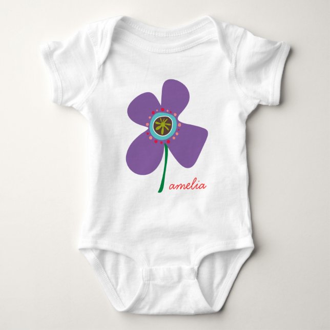 Body Purple Daisy Pop Whimsical & mignonne Fleur été (Devant)