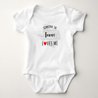 Body Quelqu'Un Au Texas M'Aime Carte Bébé Bodysuit