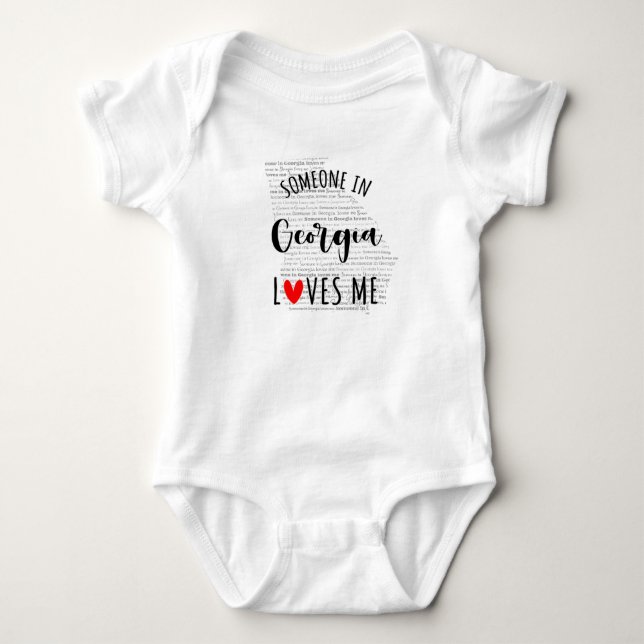 Body Quelqu'Un En Géorgie M'Aime Carte Bébé Bodysuit (Devant)