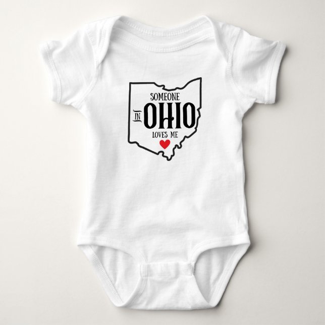 Body Quelqu'un en Ohio m'aime Baby Bodysuit (Devant)