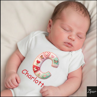 Body Quilted Patchwork Initial Letter C Nursery