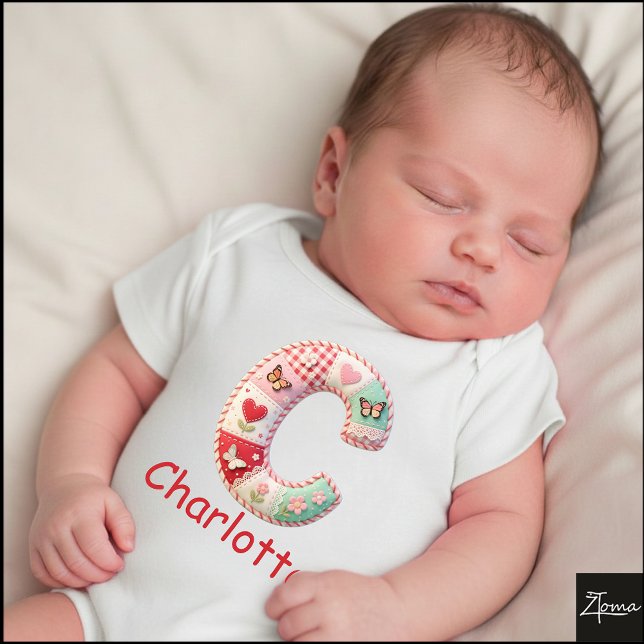 Body Quilted Patchwork Initial Letter C Nursery (This is a sample design. There are several models to choose from, with the name and color changed.)