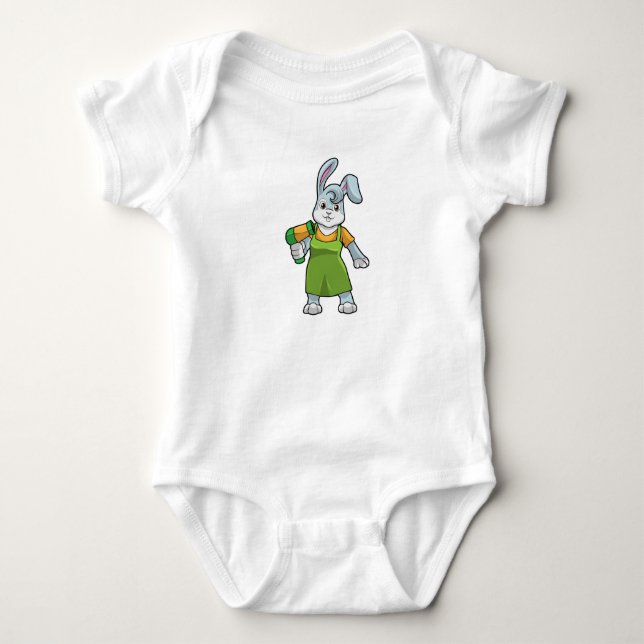 Body Rabbit comme coiffeur avec sèche-cheveux (Devant)