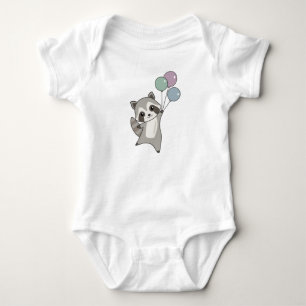 Body Raccoon Mouches Ballons Au-Dessus De Mignons Anima