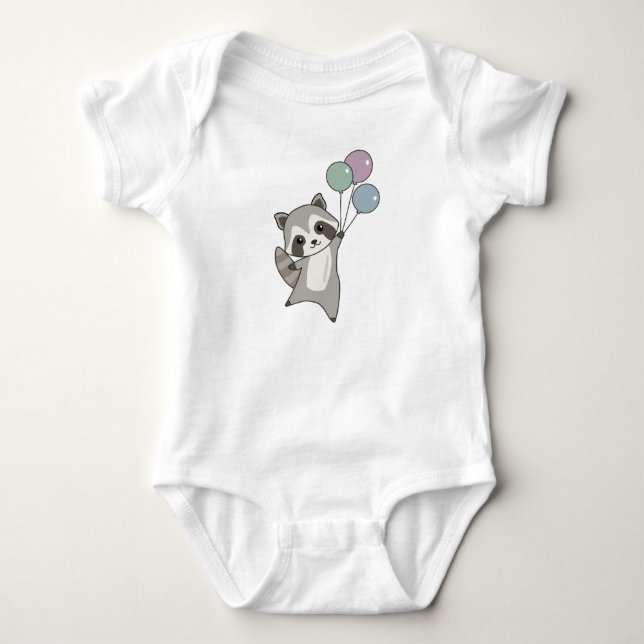 Body Raccoon Mouches Ballons Au-Dessus De Mignons Anima (Devant)