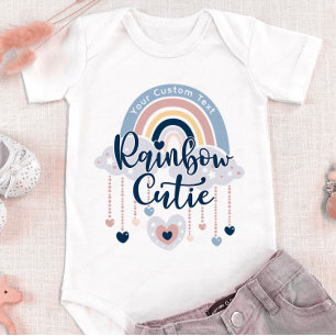 Body Rainbow Cutie and Hearts Girl or Boy Custom Text