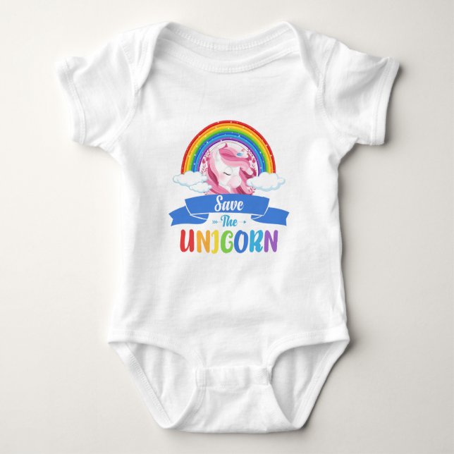 Body Rainbow Unicorn Party Baby Bodysuit (Devant)