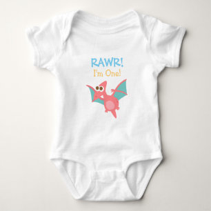 Body Rawr, je suis un, joli dinosaure rose pour bébés