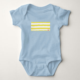 Body Rayures jaunes et couronne rose
