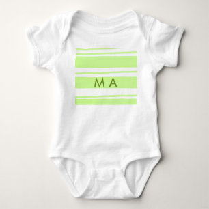 Body Rayures vert néon motif grec lettre monogramme