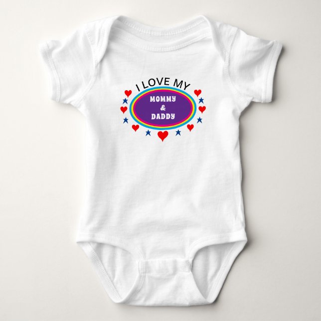 Body Red Hearts I Love My Maman and Papa (Devant)