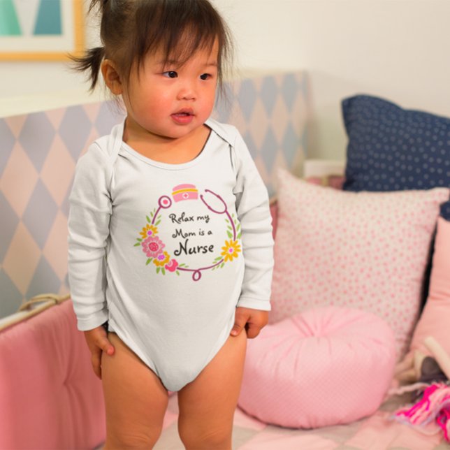 Body Relax Ma Mère Est Une Infirmière Florale Stethosco (Créateur téléchargé)