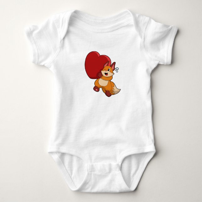 Body Renard à l'amour avec le coeur (Devant)