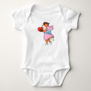 Body Renard comme mariée avec robe et coeur
