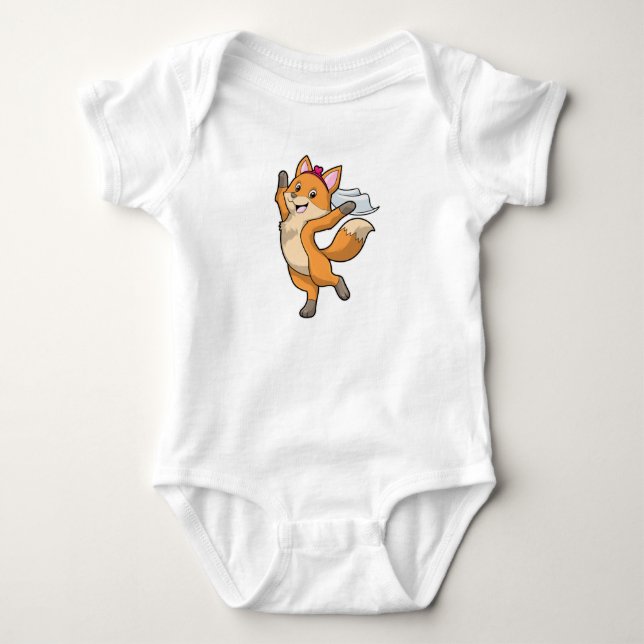 Body Renard en mariée avec voile et cœur (Devant)