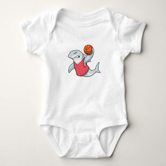 Body Requin aux sports avec basket-ball (Devant)