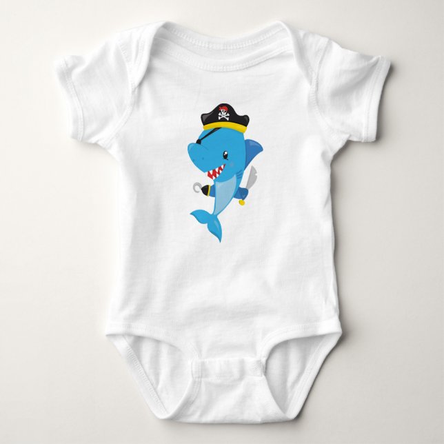 Body Requin pirate, Requin mignon, Petit Requin, Requin (Devant)