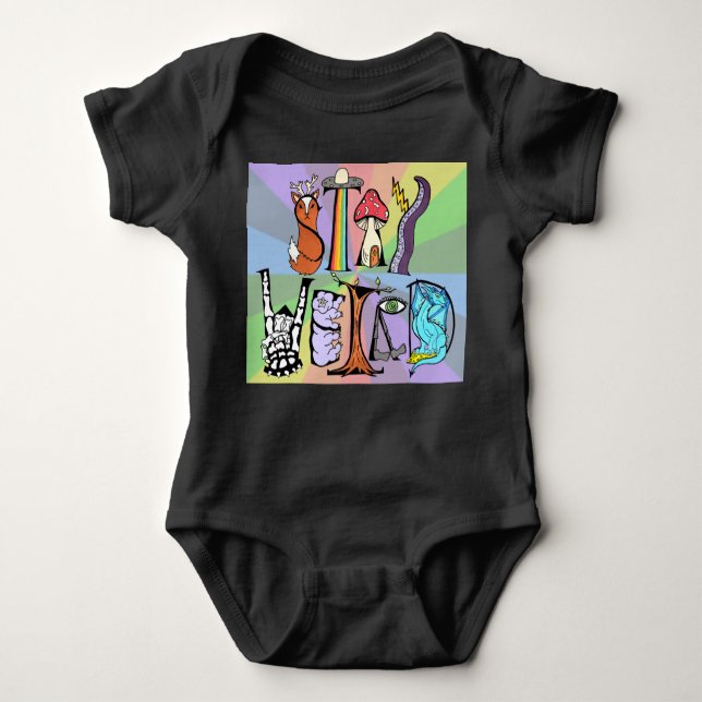 Body Restez bizarre Bodysuit bébé Rainbow Arrière - pla (Devant)