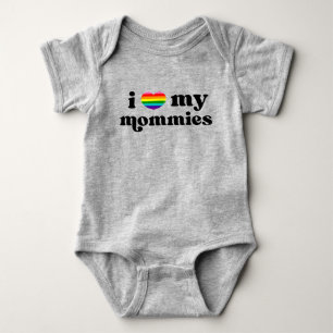 Body Rétro J'Aime Mes Mommies Queer Moms Arc En Ciel