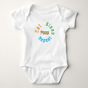 Body Rétro Manger Poop de sommeil Répéter Citation am