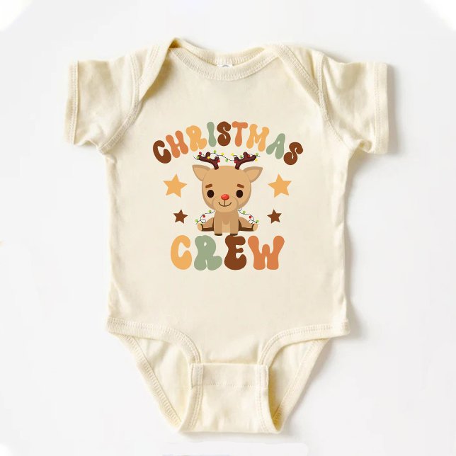 Body Retro Premier Cousin de Noël Crew Cute Reindeer (Retro First Christmas Cousin Crew Cute Reindeer Baby Bodysuit)