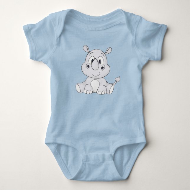 Body Rhinoceros Cartoon Graphique Bodysuit bébé (Devant)
