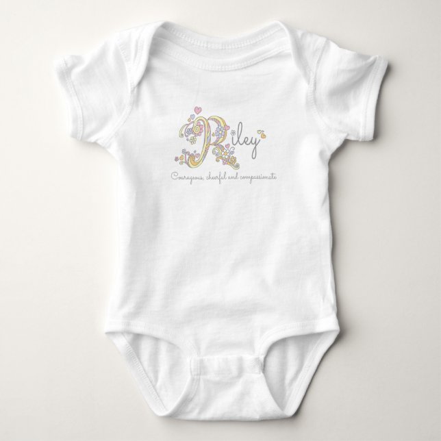 Body Riley filles nom signifiant R monogramme vêtements (Devant)