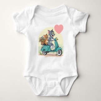 Body Robe blanche avec une belle conception Tom Jerry