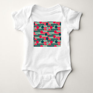 Body Rose, Bleu clair, Rectangles Turquoises et cercles