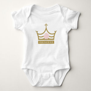 Body Rose chic de roses pâles et princesse Crown d'or