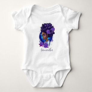 Body Roses Violettes Élégantes Femme Afro