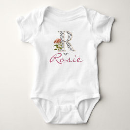 Body Rosie Nom Révéler Lettre Florale R Fleur Vintage