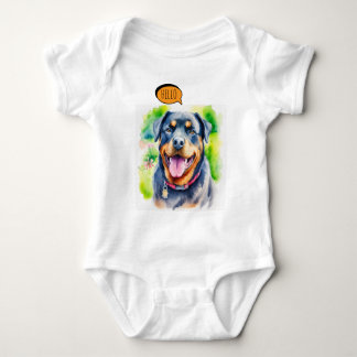 Body Rottweiler joyeux en aquarelle
