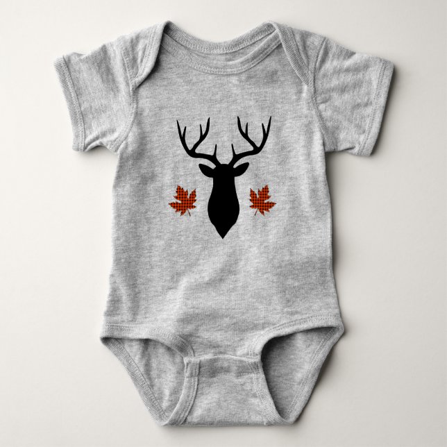 Body Rouge Buffalo Plaid Deer Buck Maple Leaf (Devant)