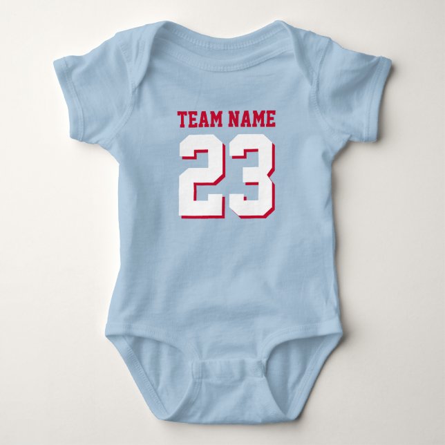 Body Royal Blue Red Baby Football Jersey Sports Romper (Devant)