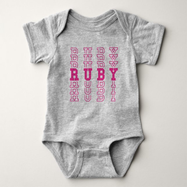 Body Ruby Cute Rose Personnalisé Nom De Fille (Devant)