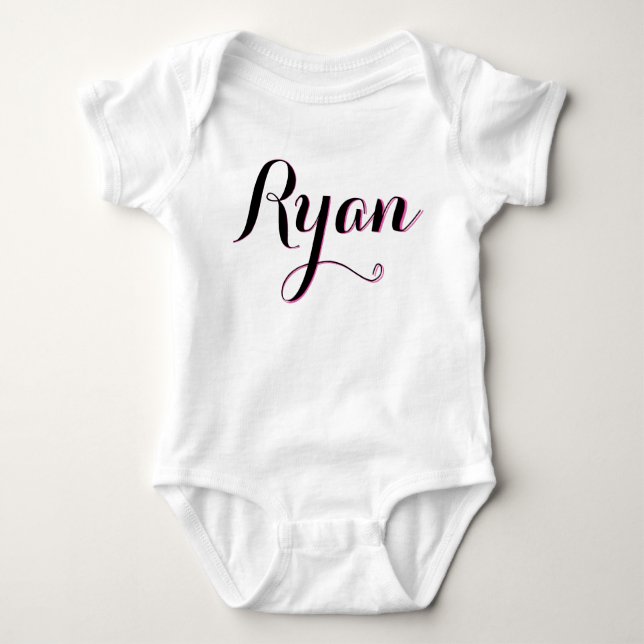 Body Ryan costume bébé rose et blanc pour filles (Devant)