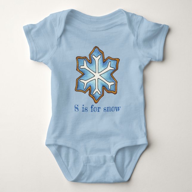 Body S est pour Snow Blue Winter Holiday Snowflake Cook (Devant)