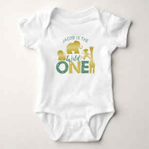 Body Safari Jungle Wild One 1er Anniversaire Or Vert
