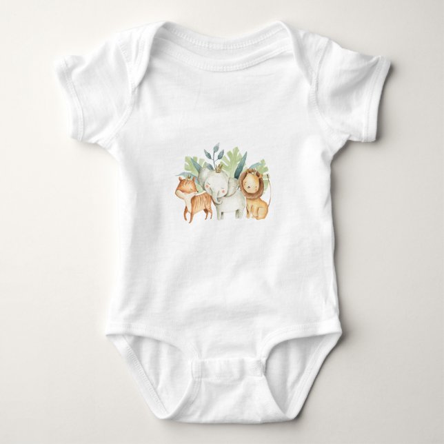 Body Safari lion, elephant and tiger illustration kids (Devant)